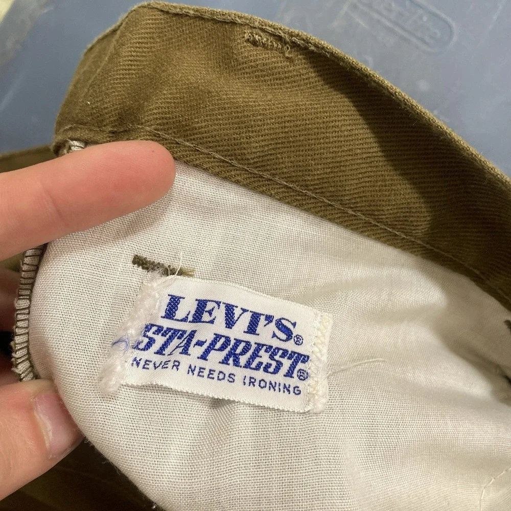 Vtg 60s Levis BIG E Bell Bottom Pants Men 34x31 Flare Bootcut TALON Cotton Blend